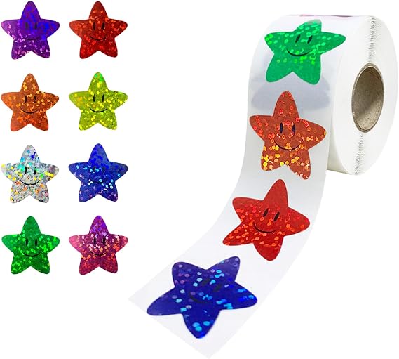 500PCS 2.5cm Star Stickers for Reward Chart Small Star Stickers for Children, Students, Teachers & Parents, Self-Adhesive Reward Sticker for Classroom, Crafts & Behavior Charts