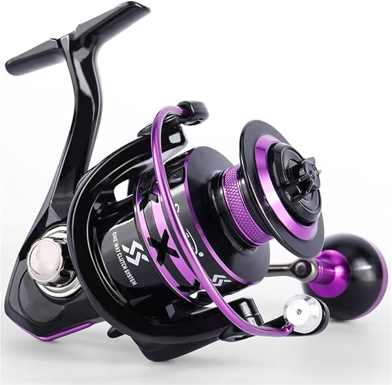 Fishing Reel 12+1BB Durable Aluminum Alloy Metal Spinning Reel Black Purple 2000-5000 for Precision Casting