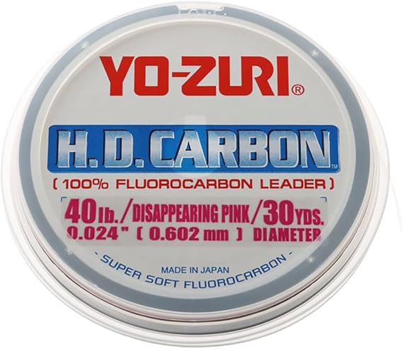 Yo-Zuri HD Disappearing Pink Fluorocarbon Leader 30YD 40LB