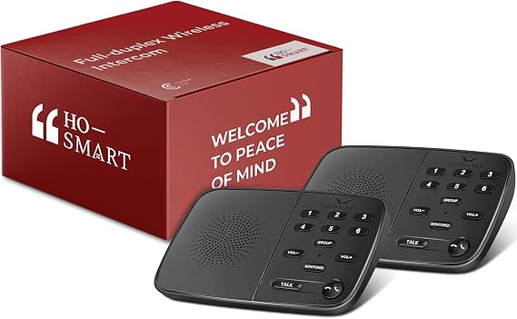 Hosmart UltraSpeak Intercoms Wireless for Home, Two-Way Real-time Intercom | 2025 Full Duplex Intercom System for Home Use, House Intercom System for Business with 1300 Feet Range (2Packs)