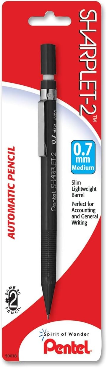 Pentel Sharplet-2 Automatic Pencil, 0.7mm, 1 Pack (A127BP-K6)