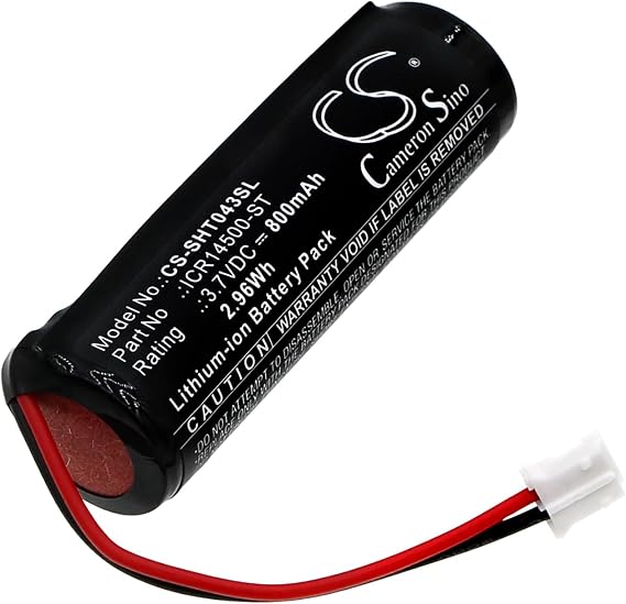 CS Battery for Simplehuman ST1043, ST1044, ST1045, ST1046 PN:Simplehuman ICR14500-ST 800mAh / 2.96Wh