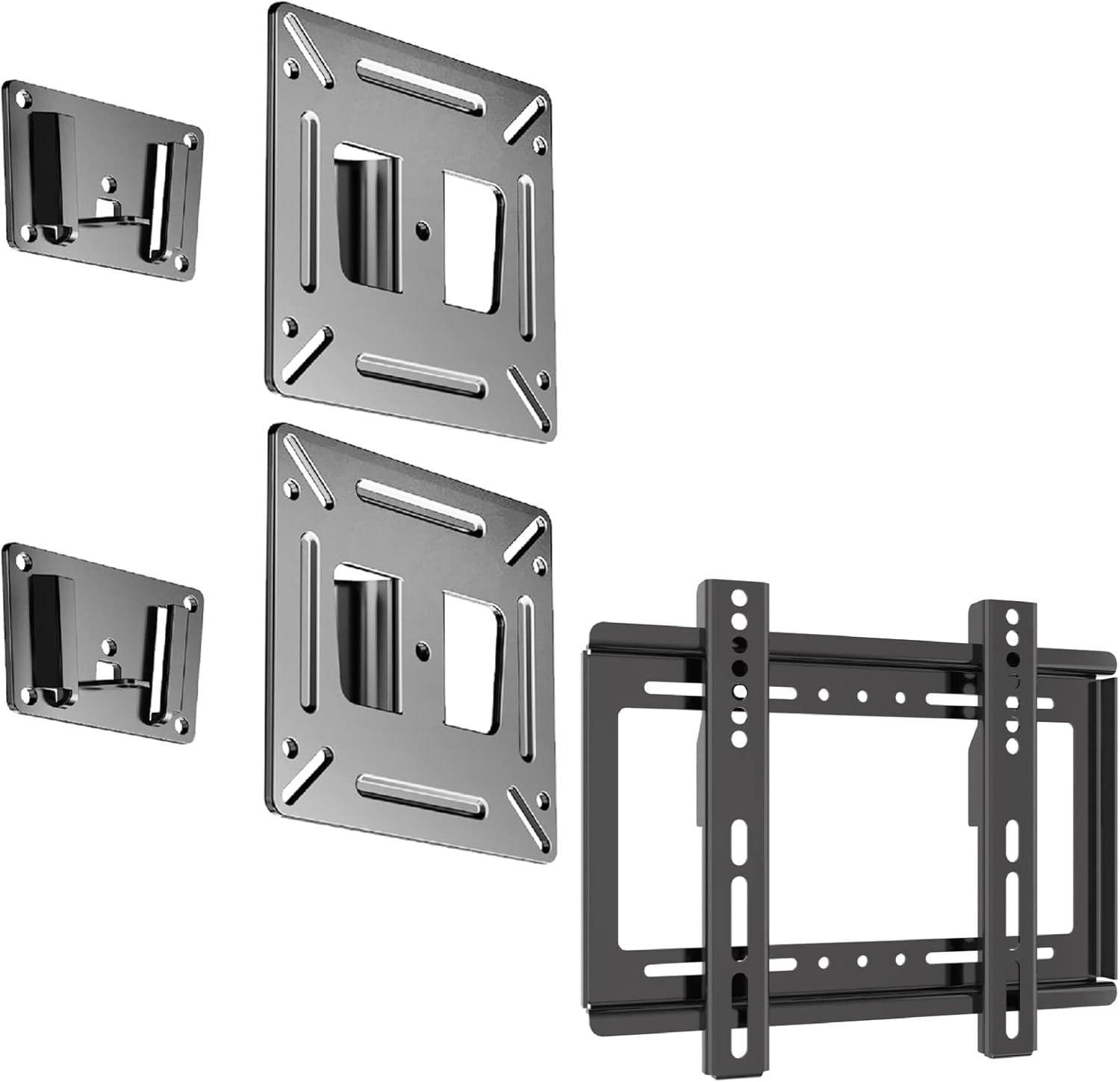 Nuyoah TV Monitor Mount Low Profile for 13-43 Inch TVs, up tp 55lbs, VESA 200  200mm, with 2 Pack Monitor Wall Mount for 14”-27” TVs, Small TV Mount for Computer Monitors, fits withs Echo Show 15