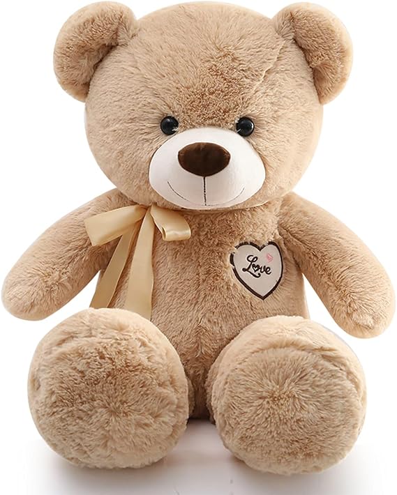 MIXUS Plush Toy, Large Bear/Bear, Plush Toy, Teddy Bear, Hugging Pillow, Extra Large, Present, Celebration, Store Decoration, Children's Present, Birthday Gift Light Brown, 100cm