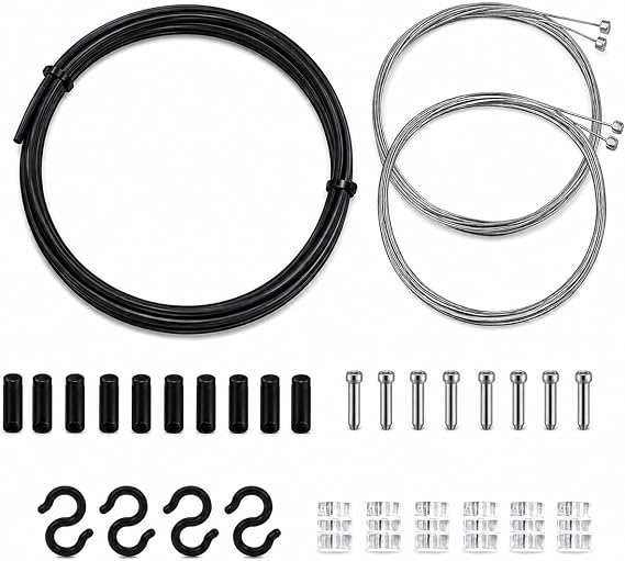 Bike Shift Cable Kit, 4 Shifter Cables (1.55/2.1m), 2m x 4mm Housing