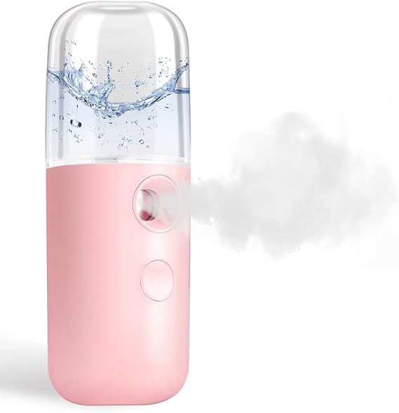 GIVERARE Nano Facial Steamer, Handy Mini Mist, USB Charging Mist Spray, 1.0 fl oz 30 ml, Visual Water Tank, Moisturizing & Moisturizing, Face, Daily Makeup, Skin Care, Eyelash Extension, Pink