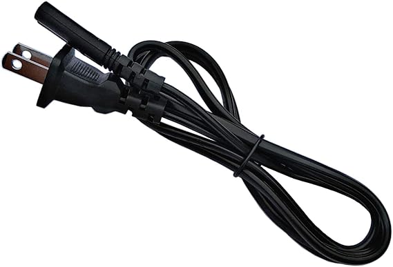 AC Cord Replacement for Pioneer CDJ-800, CDJ-900, CLD-D406, CLD-D505, CLD-D605, CLD-V870 (Square-Round) Power Supply Mains PSU, Black