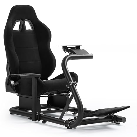 Hottoby Adjustable Racing Cockpit with Black Seat Fit for Logitech G25 G920, for Thrustmaster T500, for Fanatec,Wheel Shifter Pedals NOT Included