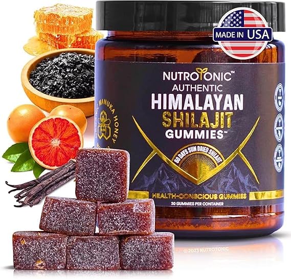 NutroTonic Authentic Himalayan SHILAJIT Resin + Organic SHILAJIT Gummies Bundle | Premium 60 Days Sun-Dried Resin & 30 Gummies | Lab-Tested, Organic, Rich in Fulvic & Humic Acid | Supports Heart, B