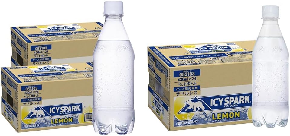 Sold as a Set 2CS Coca-Cola Icy Spark from Canada Dry Lemon Labelless 15.2 fl oz 430 ml PET x 48 Bottles  Strong Carbonate Coca-Cola Icy Spark from Canada Dry Lemon Labelless 15.2 fl oz 430