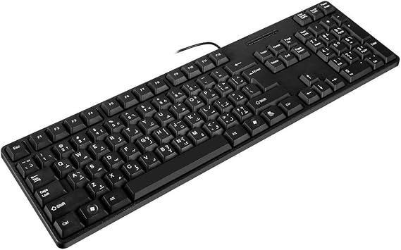 Businessn Arabic keyboard with cord for comfortable extended typing in work environments and gaming keypad