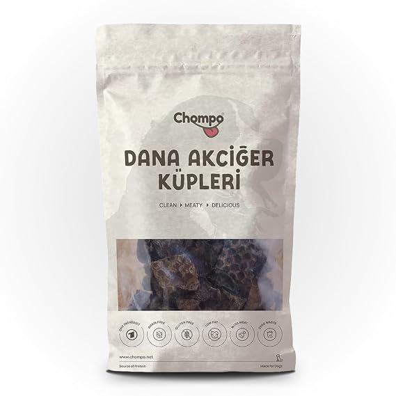 Chompo Dana Akciğer Küpleri 100% Doğal Katkısız Köpek Ödül Maması 100 Gr | Tek İçerik