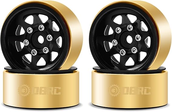 OGRC 1.0 RC Wheels with Brass Rings for 1/18 TRX4M 1/24 SCX24 (Black)