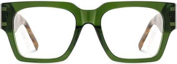 Zeelool Retro Square Eyeglasses Frame for Men with Non-prescription Clear Lens Dedee ZJGX535555