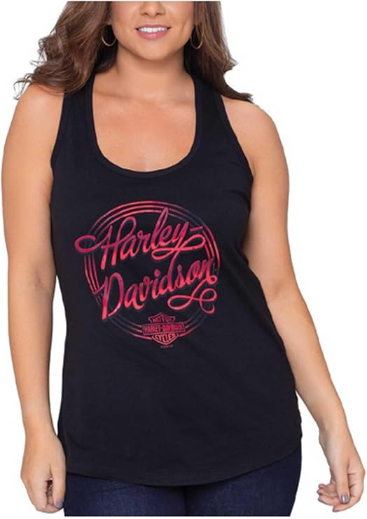 Harley-Davidson Women's Fever Dreams Sleeveless Racerback Tank Top - Black