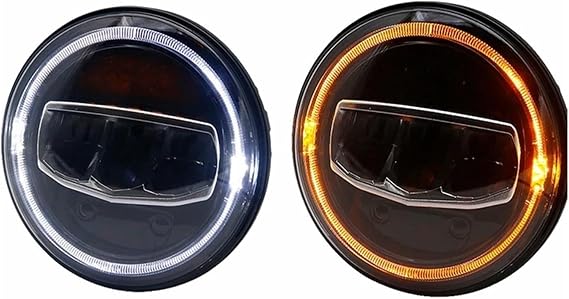 Headlight Assembly For Toyota For Land For Cruiser FJ40s FJ45s For Landcruiser HZJ75 78 79 Series Car Motorcycle 7 Inch Led Headlight DRL Halo Amber Turn Light Headlamp Car headlights(Two PCS)