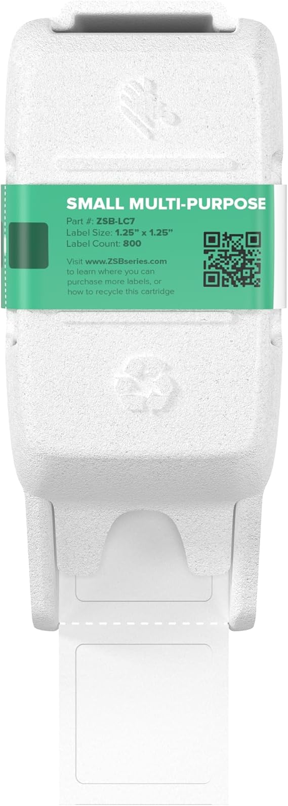 Zebra ZSB Series Labels - Potato Starch-Based Printer Label Paper - Recyclable Cartridge for Stickers - Versatile, Cloud-Based Adhesive - Multipurpose, 1.25" x 1.25"