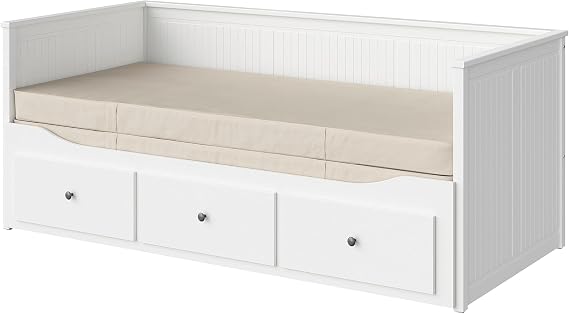 IKEA HEMNES Day-Bed w 3 Drawers/2 mattresses, 80x200 cm, White/Vannareid Extra Firm
