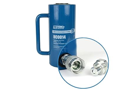 TEMCo 30 Ton Hydraulic Cylinder 6" Stroke Single Acting 10,000 PSI Machinery, Foundation Support & Construction