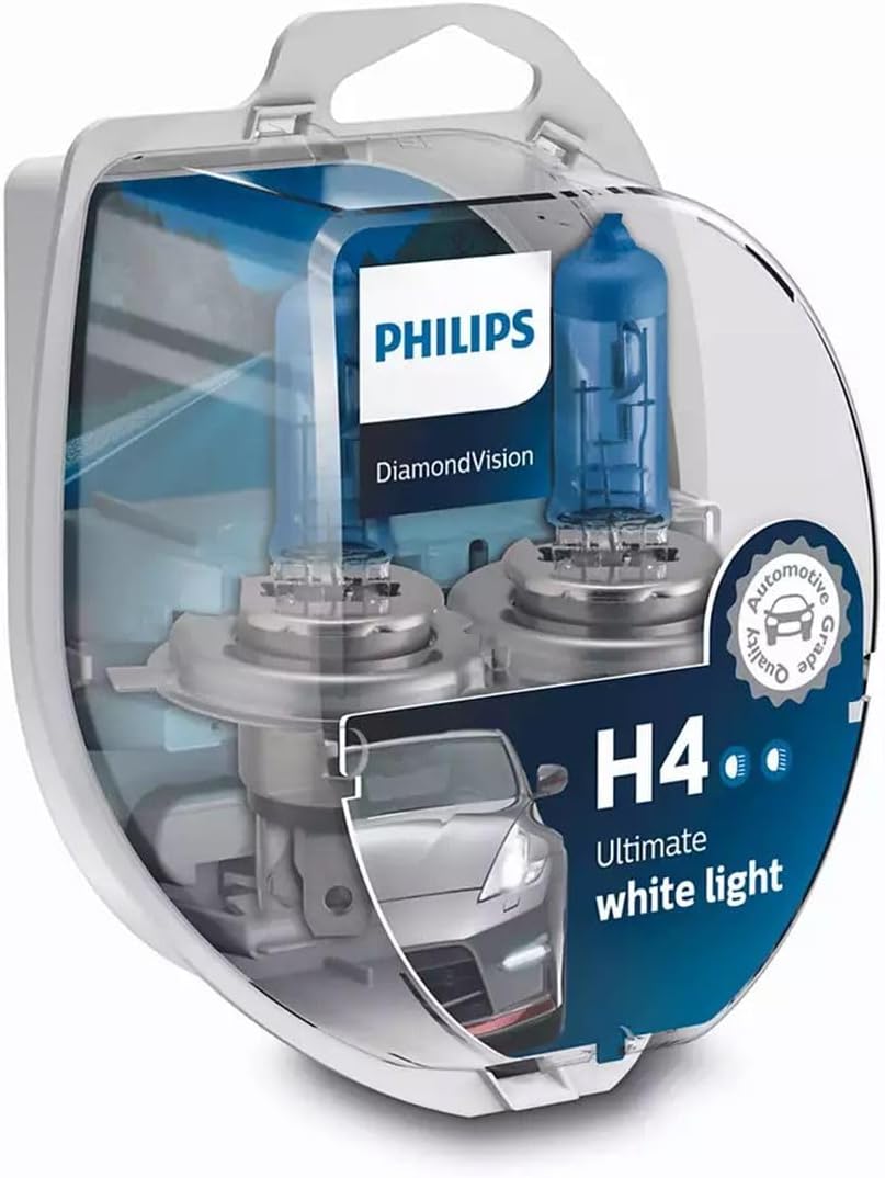 Philips H4 Xenon White Headlights, 5000K, 6055W, Bulb Set