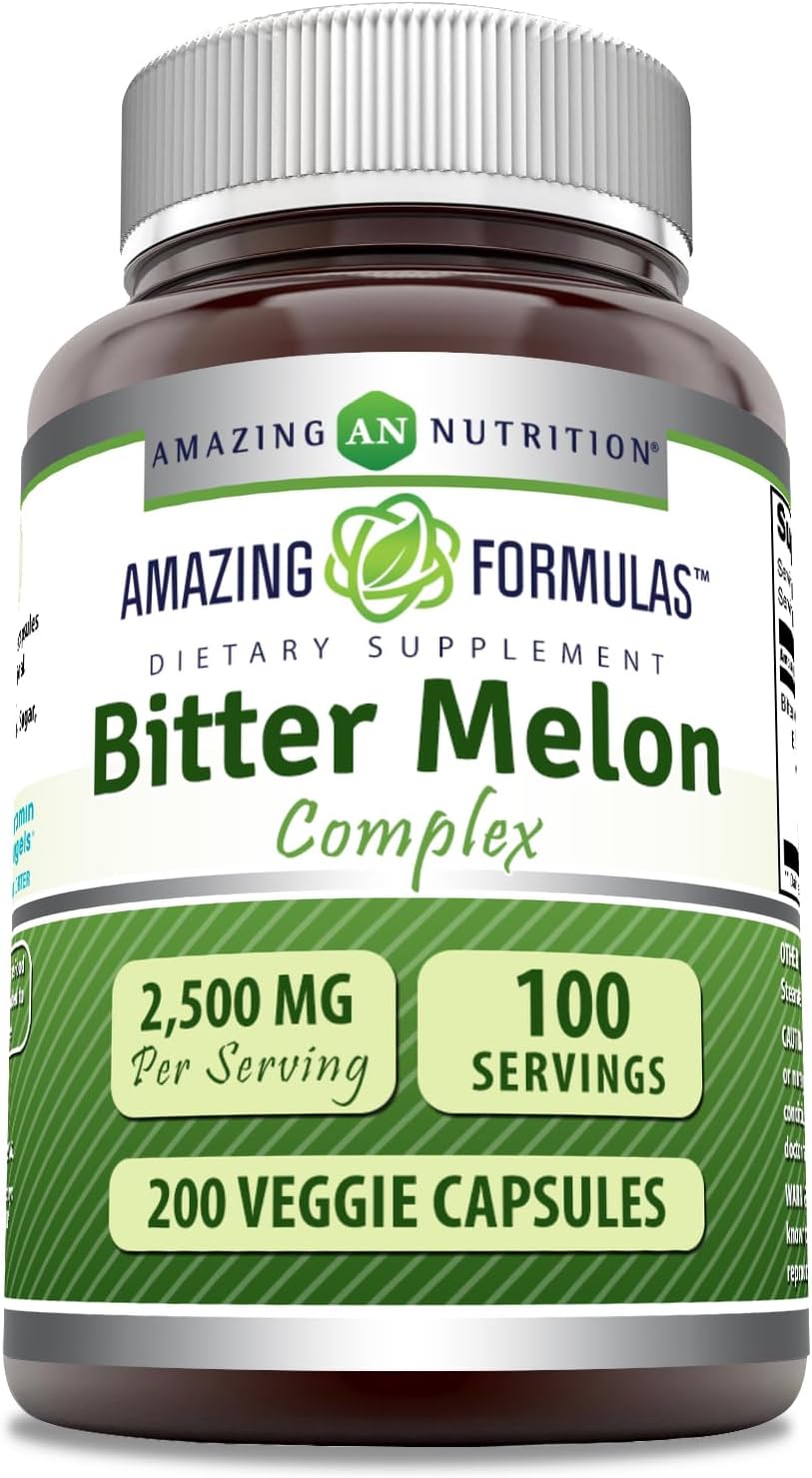 Amazing Formulas Bitter Melon Complex Supplement | 2500 Mg Per Serving | 200 Veggie Capsules | Non-GMO | Gluten Free | Made in USA