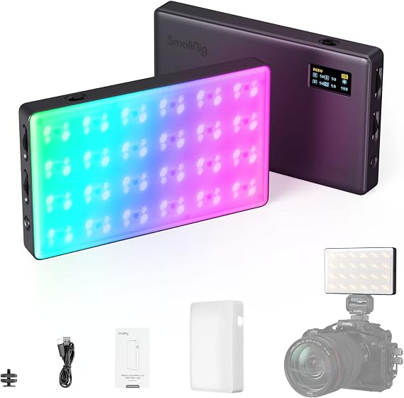 SmallRig RM120 RGB LED Video Light Panel, 7W Portable Metal Camera Light