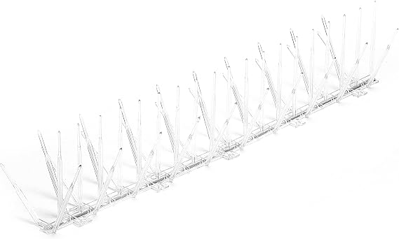 Bird B Gone Plastic Bird Spikes, 5" Wide, 100-Feet, Clear, BBG2000