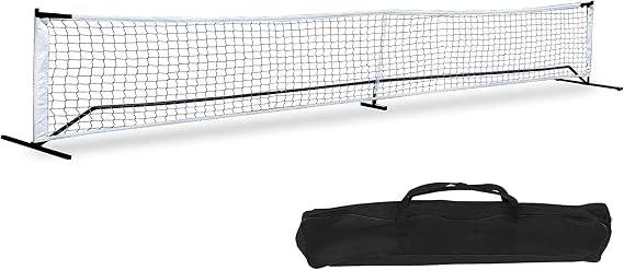 22FT Portable Pickleball Net Stand Set Metal Frame and Regulation Size Net w/Carrying Bag Indoor Outdoor Activities Game Play