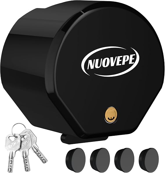 Heavy Duty Anti Theft Trailer Lock, Universal Fit 1-7/8", 2" and 2-5/16" Couplers, Reinforced Solid Steel Tow Lock for Trailer Tongue, Hitch Lock for RV, Cargo, Boat, Camper, Utility (Black)