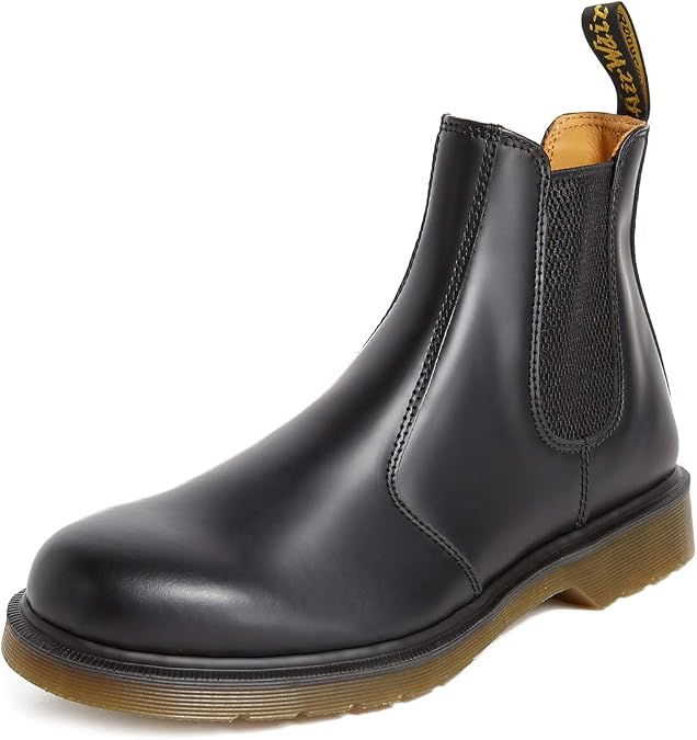 Dr. Martens Unisex 2976 Smooth Leather Chelsea Boot, Black, 8 Women/7 Men