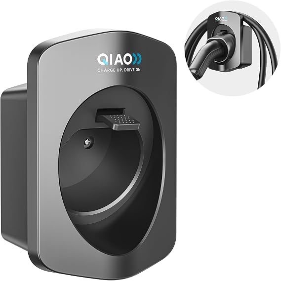 QIAO)) Type 2 EV Charger Holder, Wall Mount EV Charging Cable Organiser