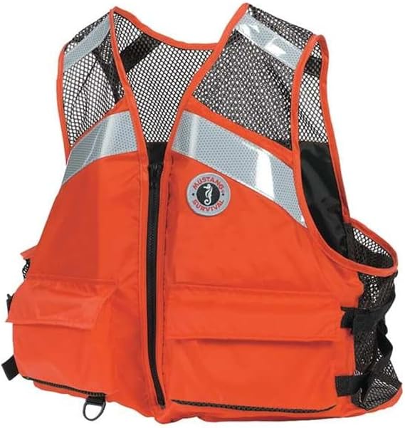 MUSTANG SURVIVAL Industrial Mesh Vest with Solas Reflective Tape