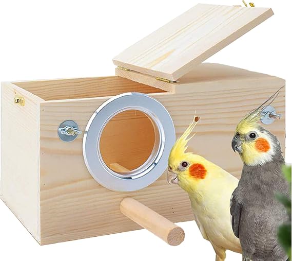 Parakeet Nest Box Budgie Nesting House Cockatiel Breeding Parrots Mating Box for Lovebirds Large and Medium-Sized Birds