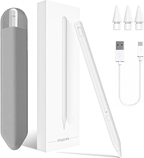 Stylus Pen for iPad 2018-2025 i-Pad 9th&10th&11th A16 Gen,Milikilo Stylus Pen with Pencil Holder,Palm Rejection iPads Air11&13"(M2/M3),iPad Pro 11"&13"(M4),i-Pad 6th-10th,iPads Air 3/4/5 (White)