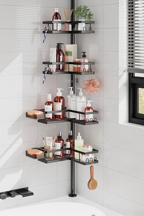 YASONIC Shower Caddy Hanging and Corner Shower Caddy Tension Pole