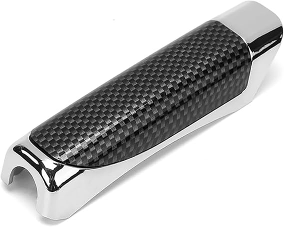 for BMW F30 F31 F34 F35 3 Series 2000-2017 2018 2019 2020-2025 Handbrake Cover, Carbon Fibre Gloss Black Hand Brake Sleeve Protector, Chrome Styling Handle Trim