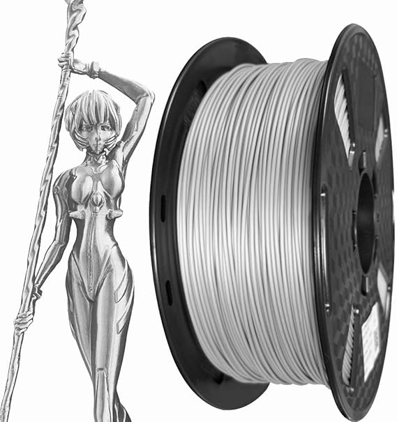 CC3D Silk Pro Silver PLA Filament 1.75mm 1KG 3D Printer Filament 3D Printing Materials Silky Shiny Metallic Metal Silver Silk PLA
