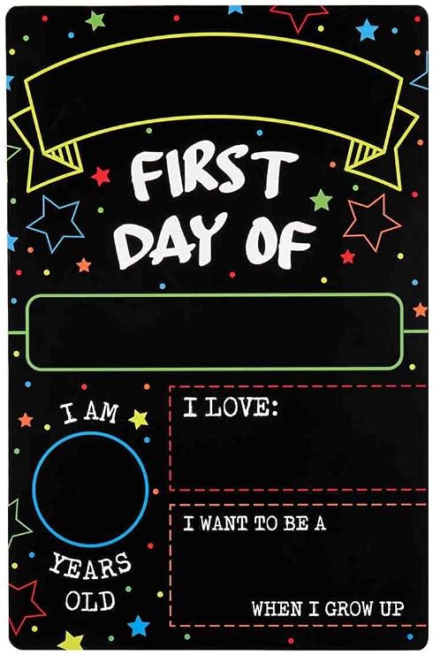 First Day Last Day of School Sign - Double Sided Dry Erase Board - 12" x 8"