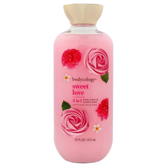 2 in 1 Body Wash and Bubble Bath - Sweet Love by Bodycology for Women - 16 oz Body Wash
