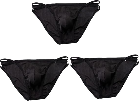 Faringoto Men's Ultra Thin Ice Silk Quick Drying Triangle Pants Skin Friendly Sexy Low Rise Solid Color Underwear