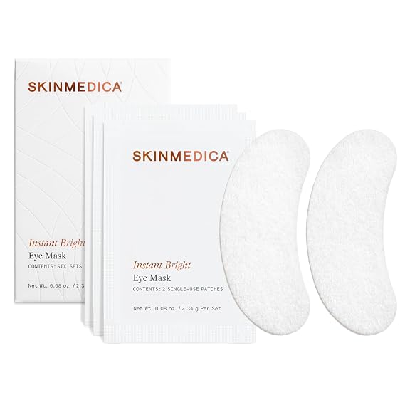 SkinMedica Instant Bright Eye Masks - Under Eye Patches for Puffy Eyes and Dark Circles to Look Youthful and Rested, 6 Sets_NEW