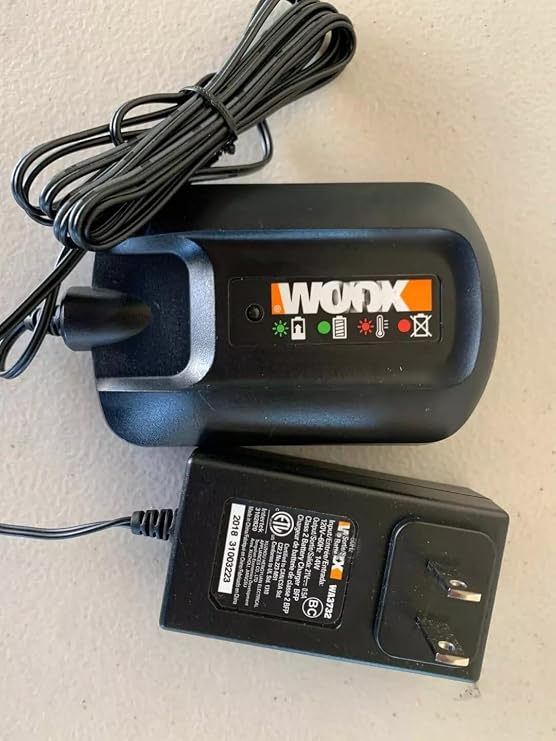 WA3732 3-5H Charger for 18V&20V Lithium Ion Battery Light on Battery, Replacement for Worx OEM