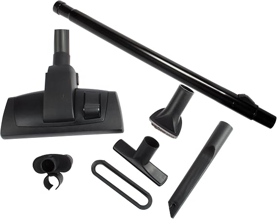 Cen-Tec Systems 95083 12" Combination Hard Floor and Carpet Vacuum Nozzle and Attachments with Universal Friction Telescopic Chrome Wand, Black