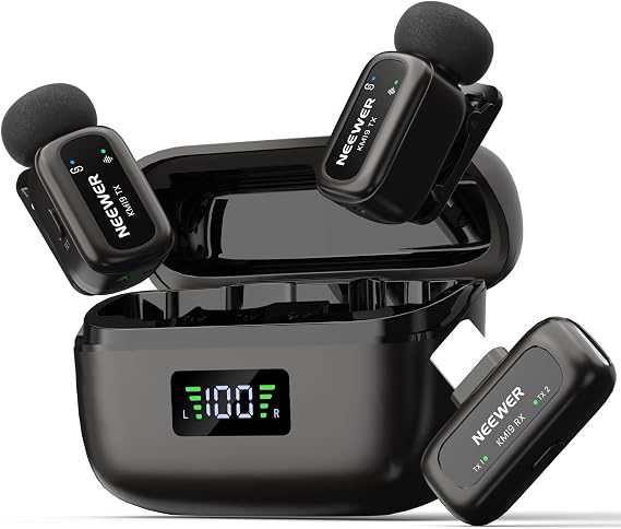 NEEWER KM19 Mini Lav Mic Compatible with iPhone 17 16 15, Black
