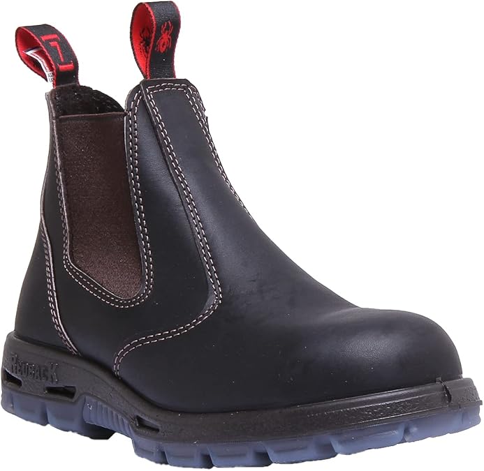 Redback Men's Safety Bobcat USBOK Elastic Sided Steel Toe Dark Brown Leather Work Boot (4.5 AU 3E (5.5 M US Men))