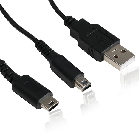Qkhcable 2-in-1 Charger Cable for Nintendo DS Lite