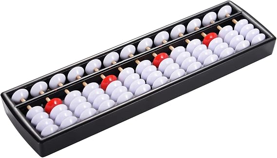 Plastic Abacus Soroban 13 Columns Mathematics Professional Abacus Chinese Japanese Calculator Counter with Reset Button 24 x 7 x 2 cm