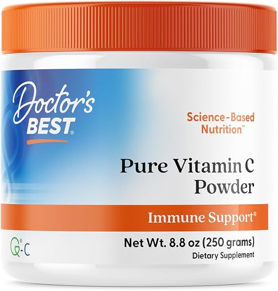 Doctor's Best Pure Vitamin C Powder (as Q-C Ascorbic Acid), Non-GMO, 8.8 oz
