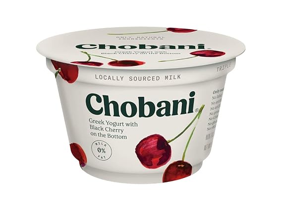 Chobani Black Cherry on the Bottom Non Fat Greek Yogurt, 5.3 Ounce -- 12 per case