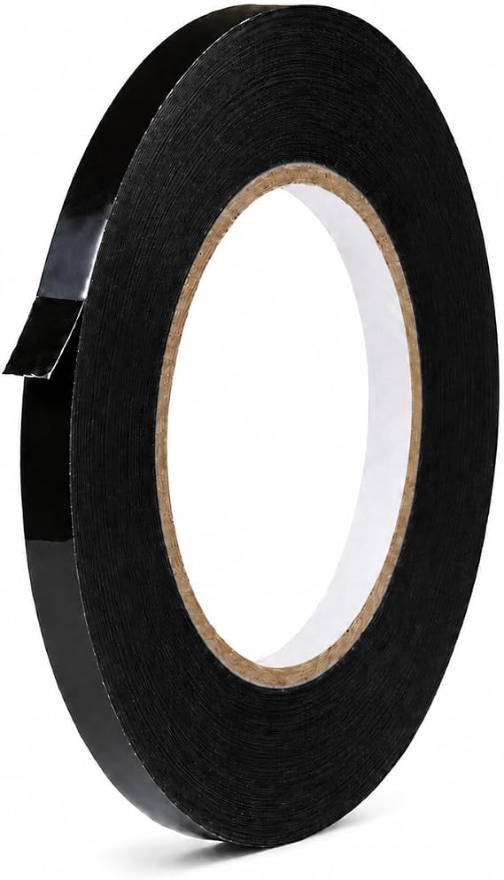GGR Supplies UPVC-24BS Black Poly Bag Sealing Tape, 3/8 Inch x 180 Yards, Bag Sealing Tape for Produce, Bakery, Candy, Food Packaging and Inventory Color Coding